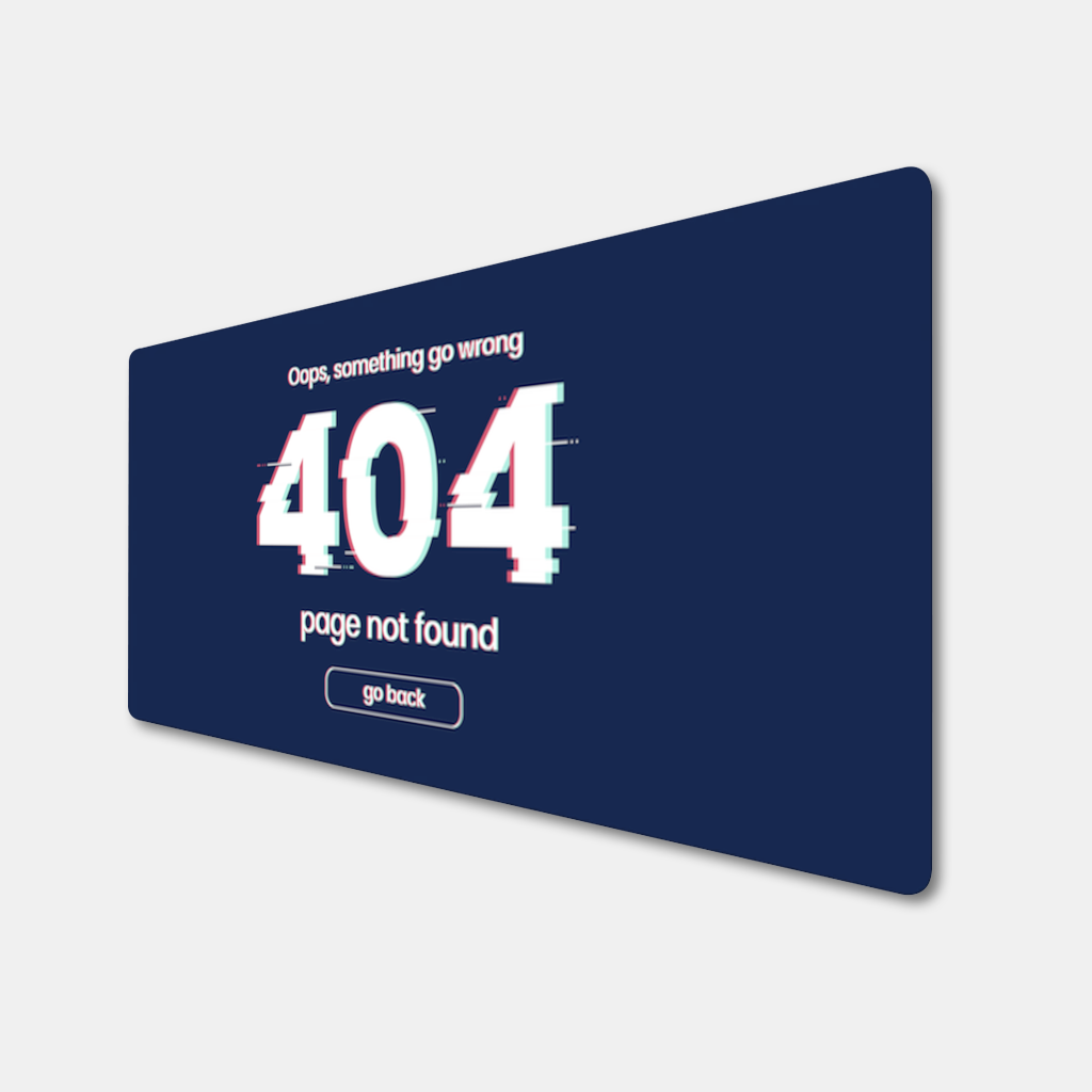 404 Error Glitch Design Mouse Pad