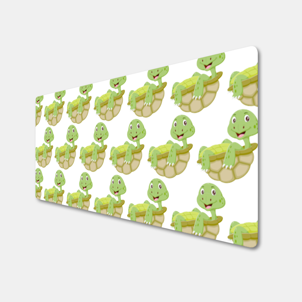 Happy Smiling Green Turtle in Shell Mouse Pad