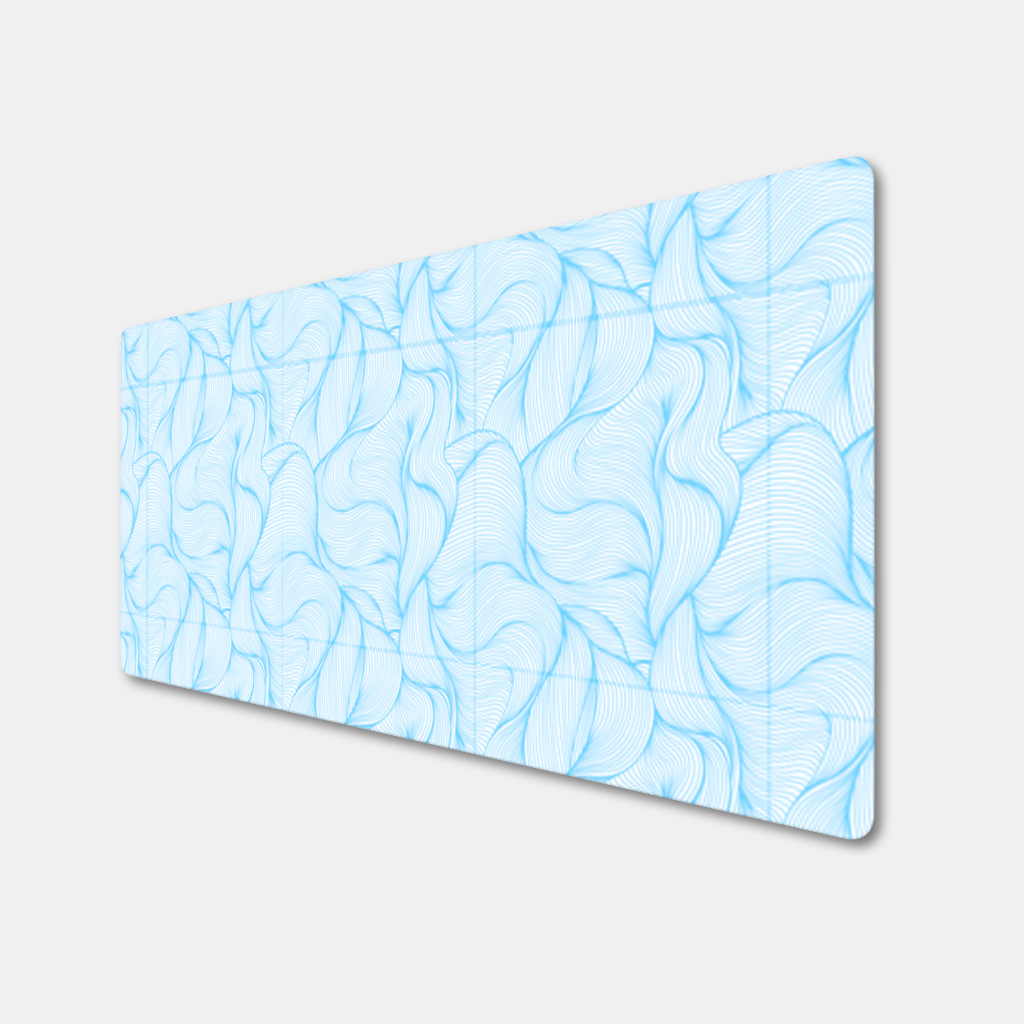 Blue Wavy Linear Abstract Pattern Mouse Pad