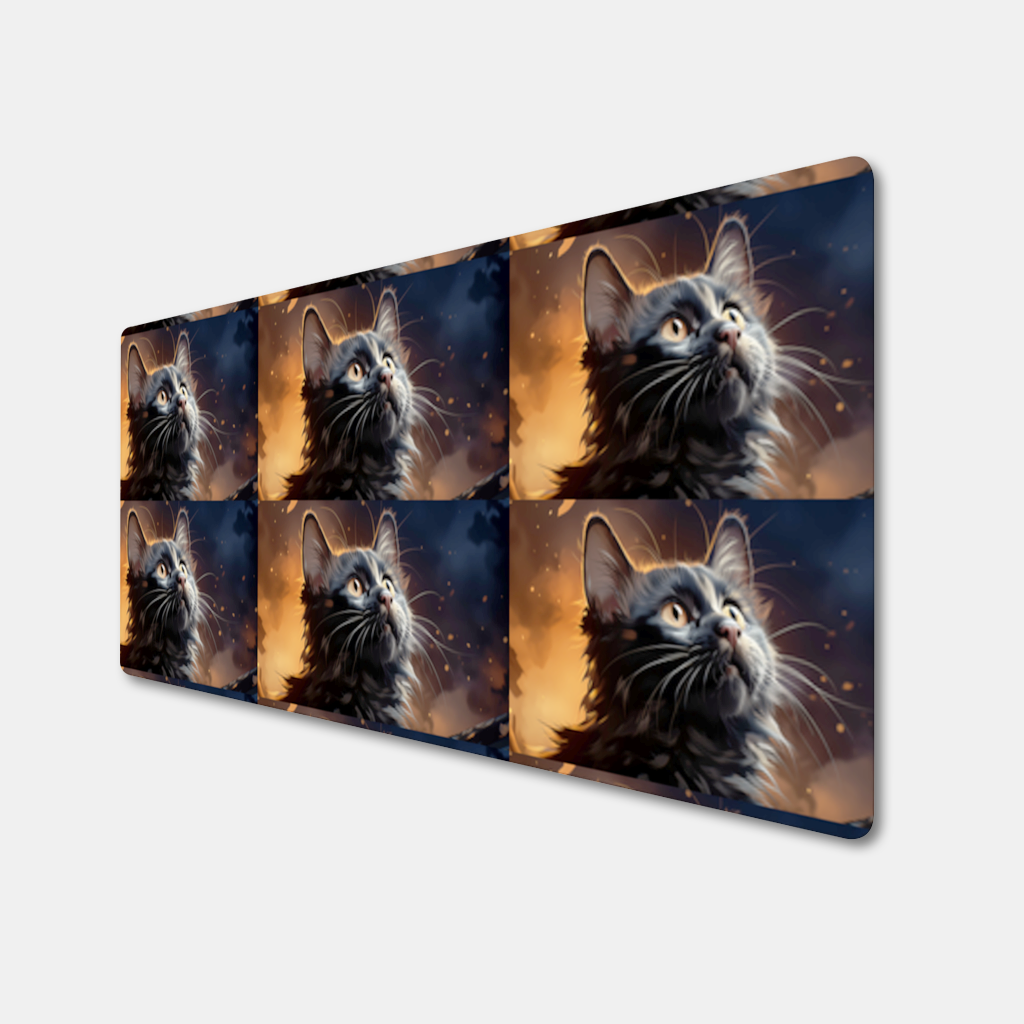 Black Cat Digital Art Mouse Pad