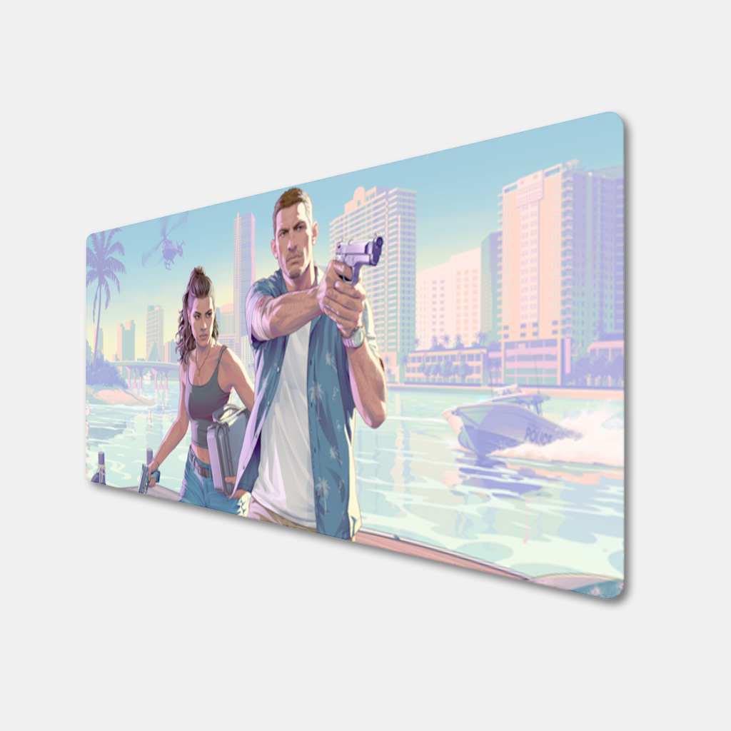 Vice City Showdown  Tropical Heist Duo Mouse Pad
