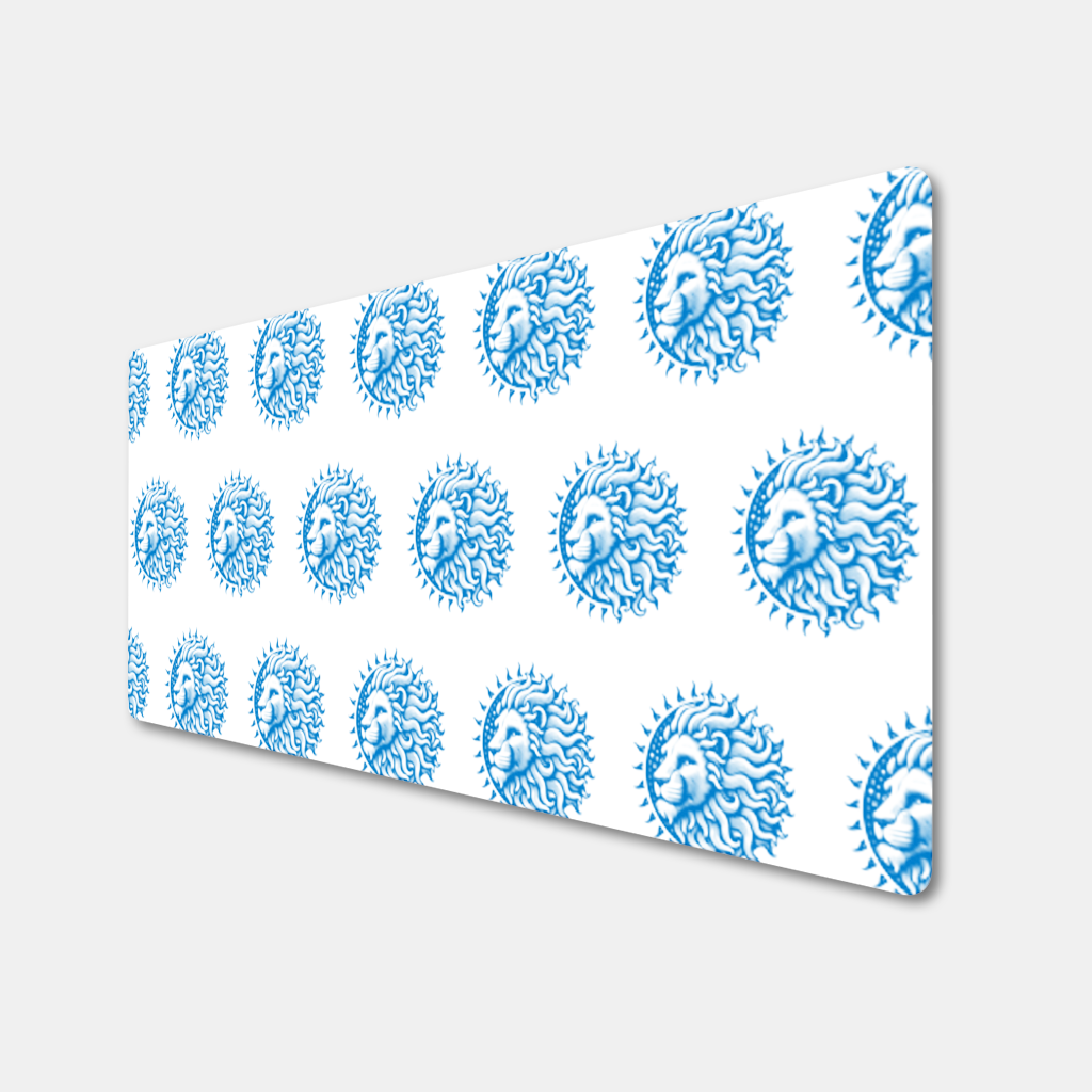 Aslan Burcu Güneş ve Ay Esintili Mavi Tasarım Mouse Pad