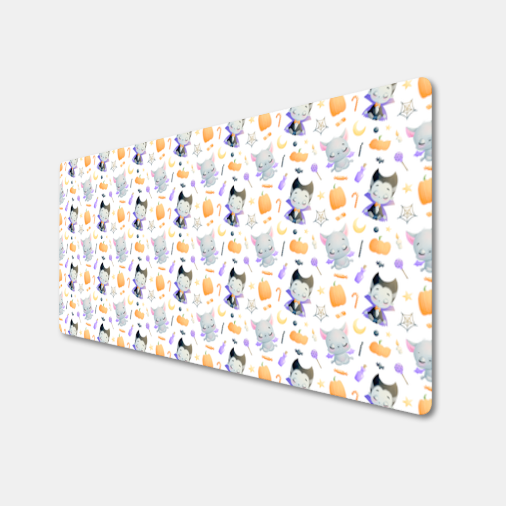 Cute Vampire and Bat Halloween Seamless Pattern Mouse Pad