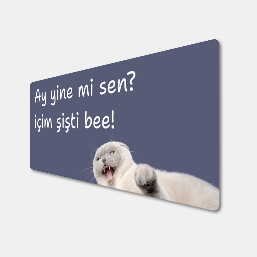 Relatable Grumpy Cat with Sarcastic Line Mouse Pad