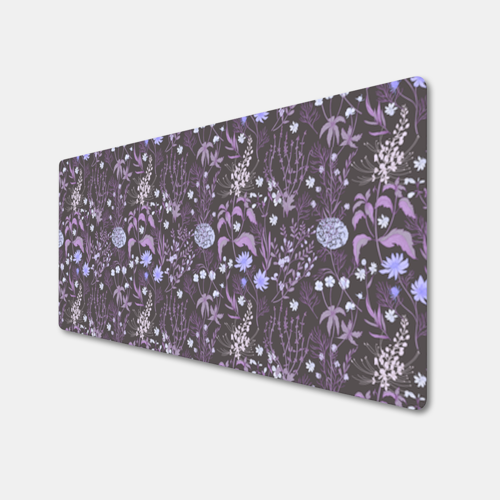 Purple Gothic Botanical Mouse Pad