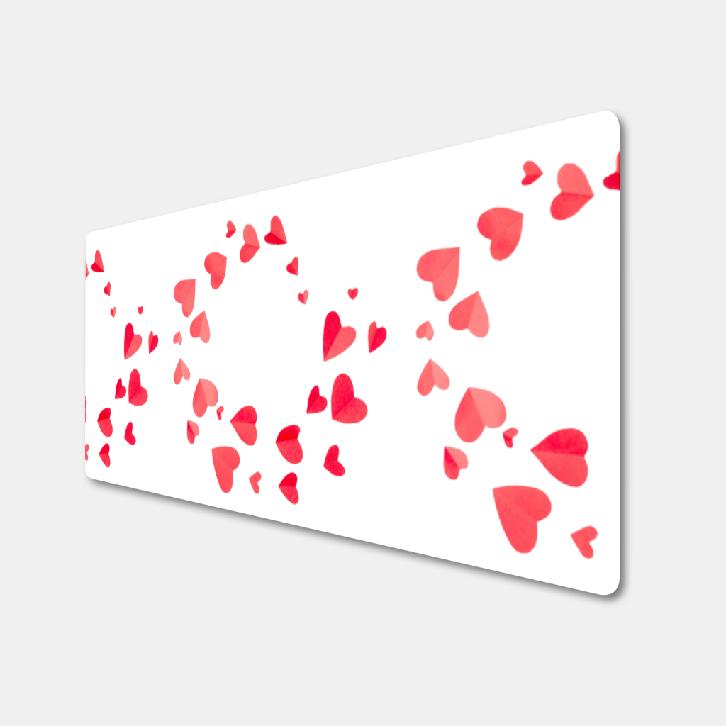Red Hearts Frame Design Mouse Pad