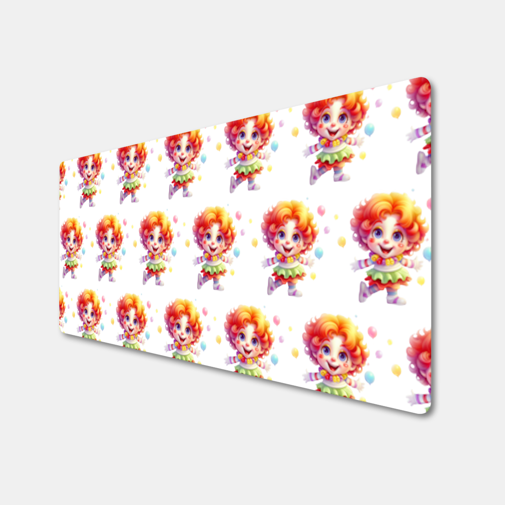 Cute Rainbow Hair Happy Clown Mouse Pad