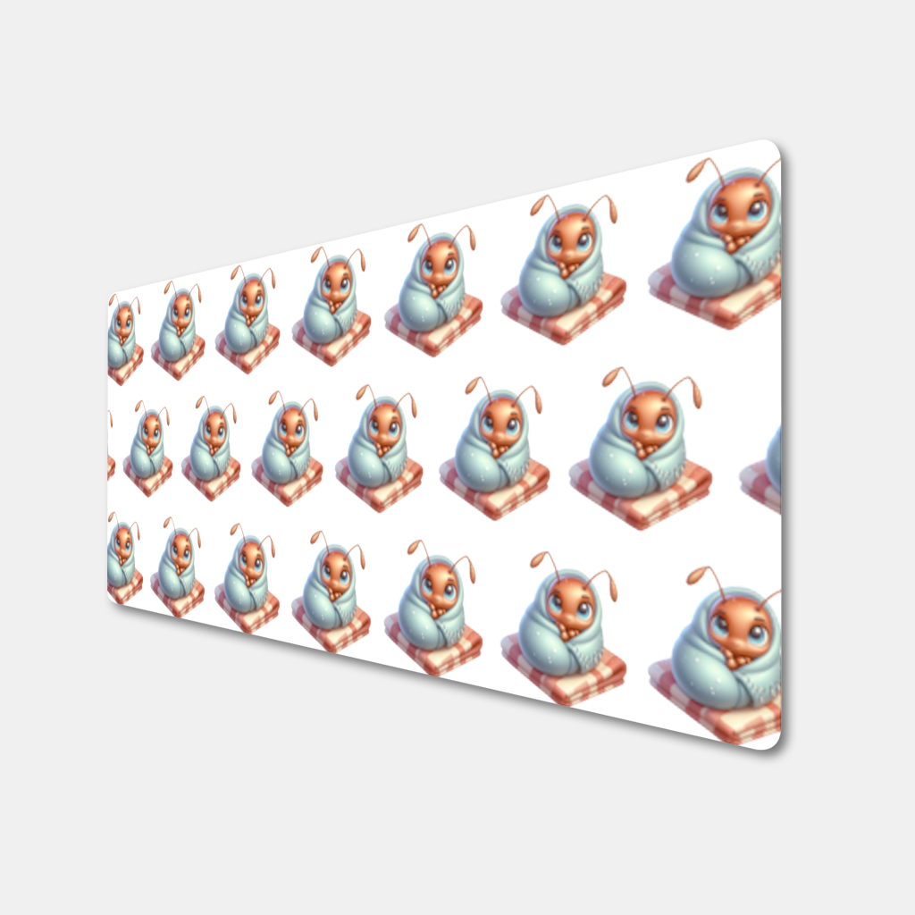 Kawaii Baby Ant Wrapped in Blanket Mouse Pad
