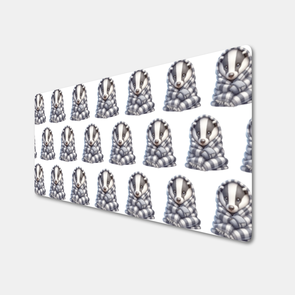 Cozy Baby Badger Wrapped in Blanket Mouse Pad