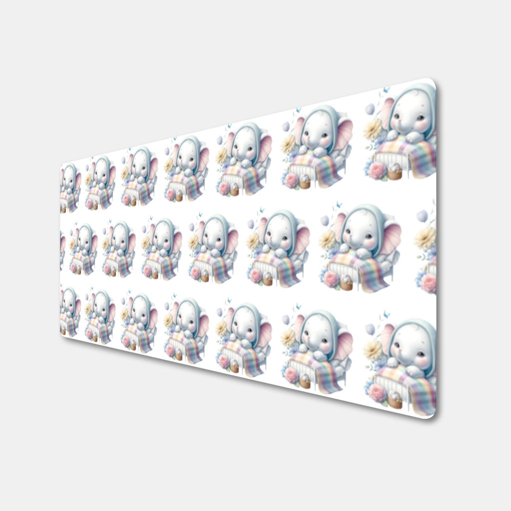 Sleeping Baby Elephant in Bed Mouse Pad