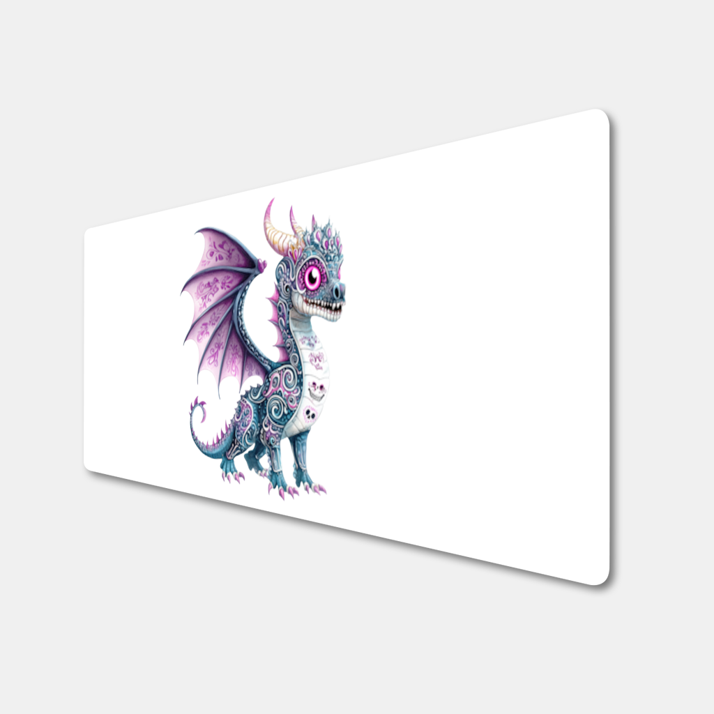 Purple Sugar Skull Dragon Mouse Pad