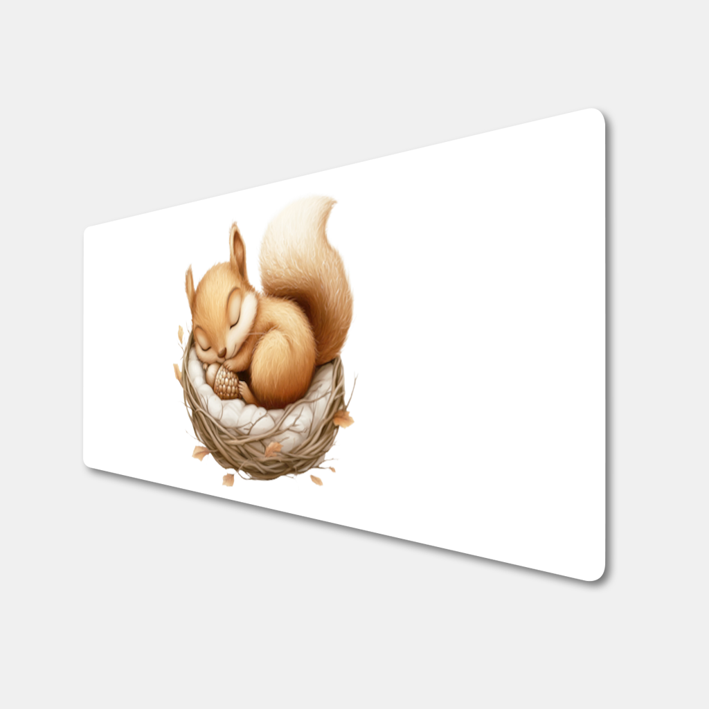 Sleeping Baby Squirrel in Nest Mouse Pad