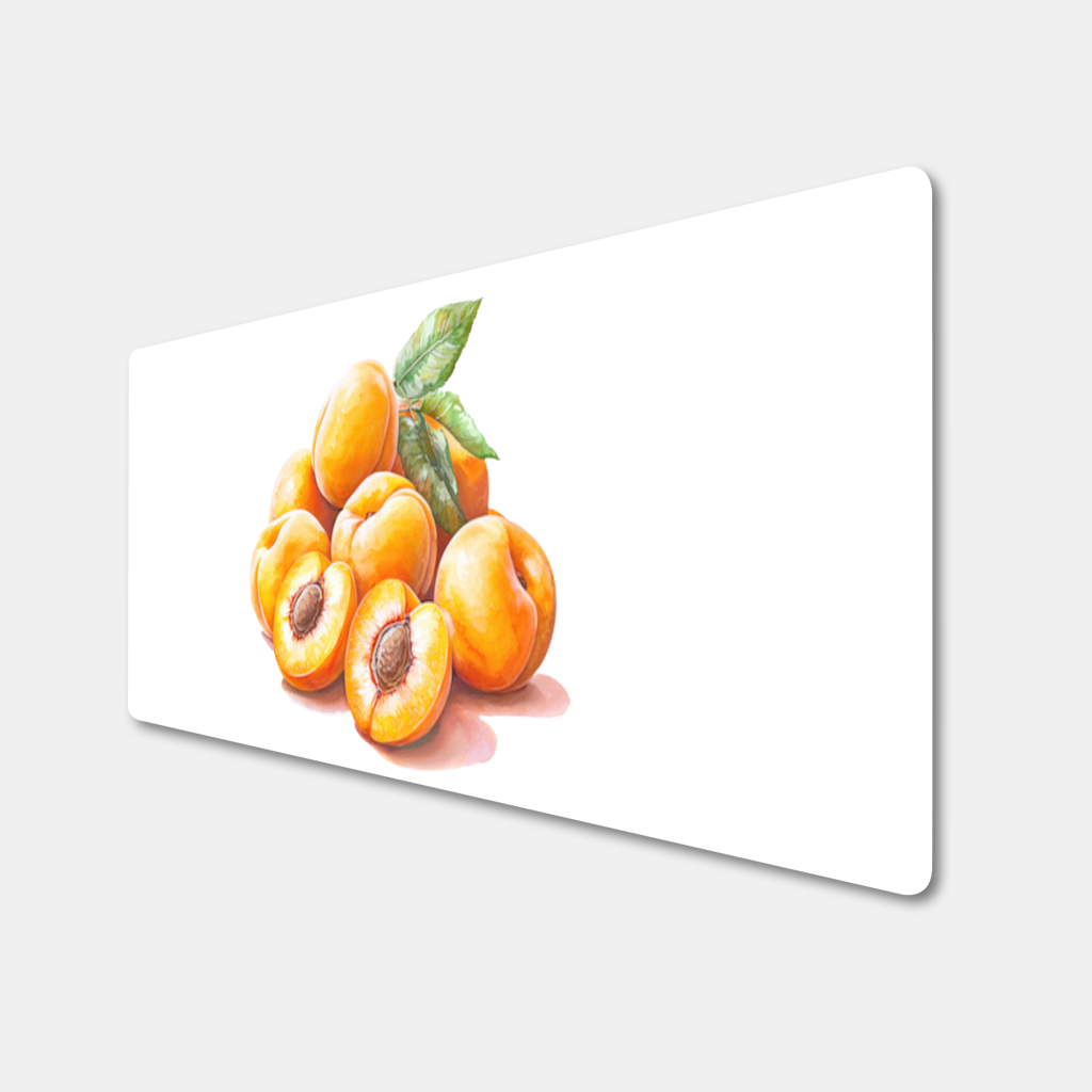 Watercolor Apricot and Leaves Mouse Pad