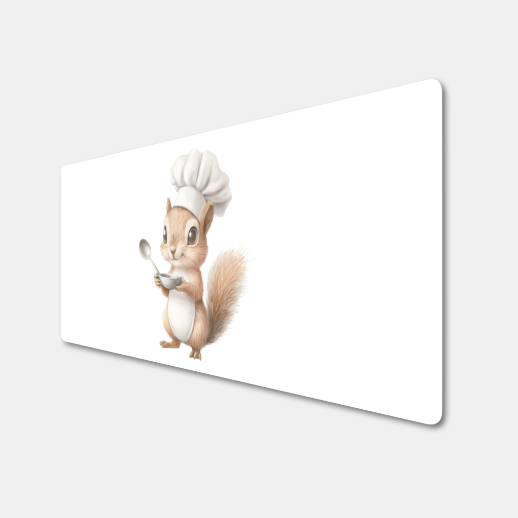 Whimsical Little Chef Squirrel Mouse Pad