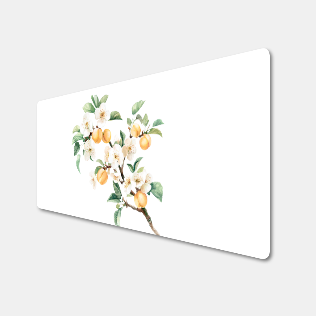 Watercolor Apricot Blossom Branch 