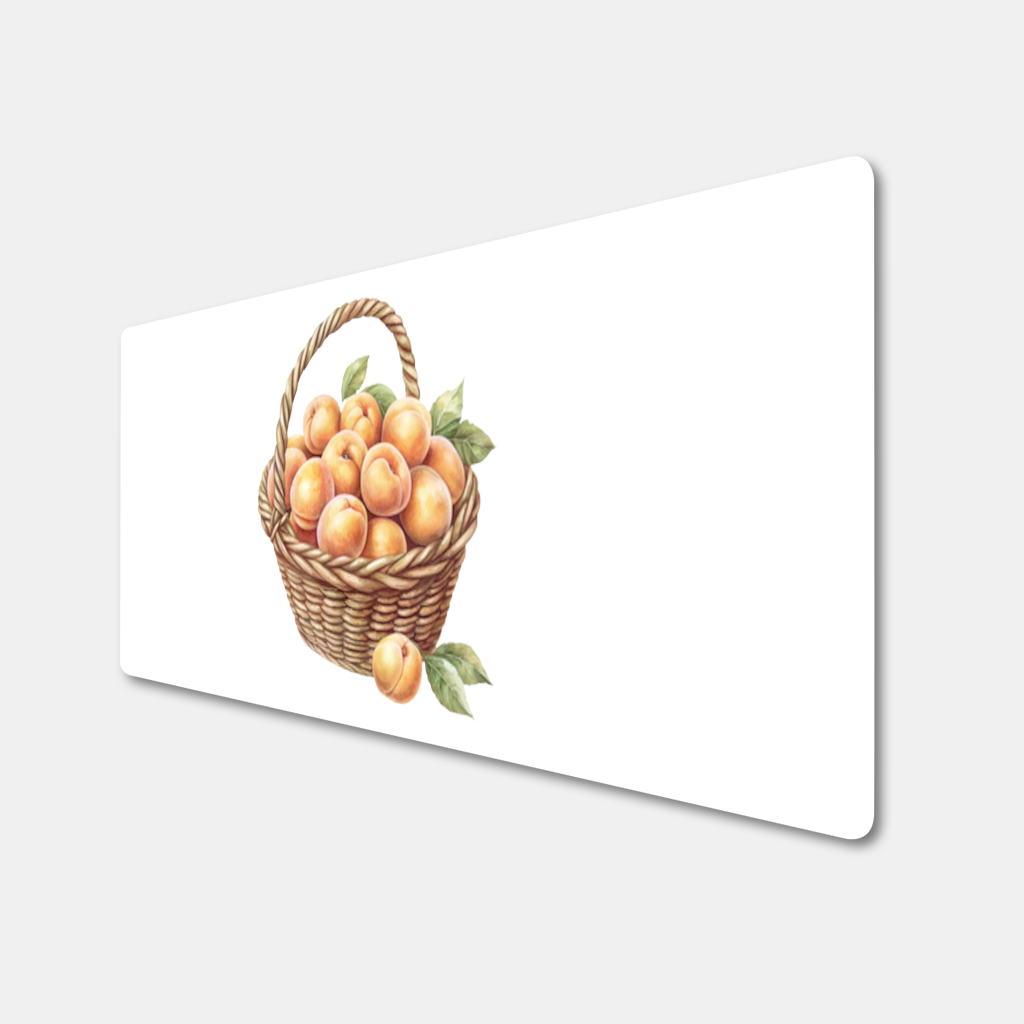 Fresh Peaches in Wicker Basket