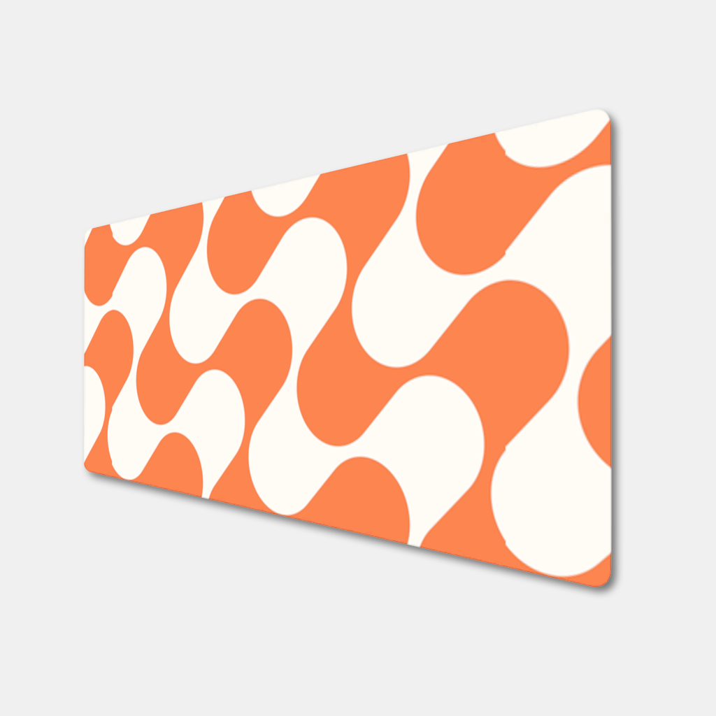 Retro 70s Orange Cream Groovy Curves Mouse Pad