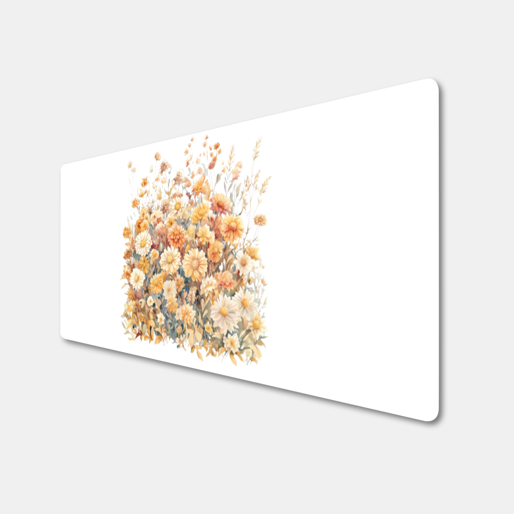 Watercolor Orange Wildflowers 
