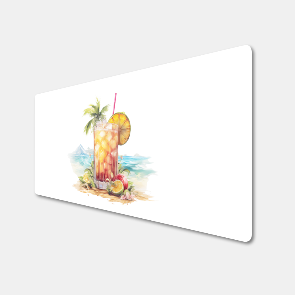 Tropical Island Beach Cocktail with Fruit Mouse Pad