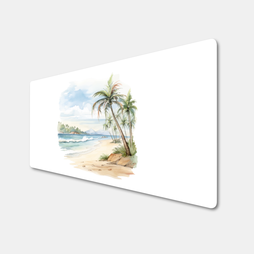 Tropical Palm Tree Beach Mouse Pad