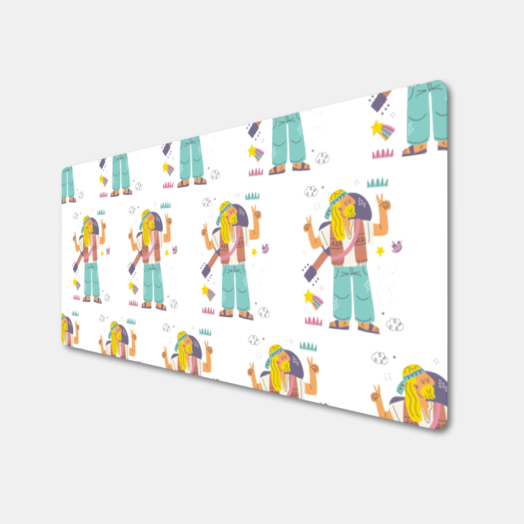 Retro Hippie Karakteri Mouse Pad
