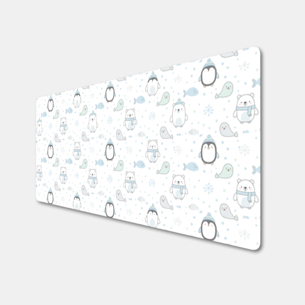 Cute Arctic Animals Winter Pattern Mouse Pad