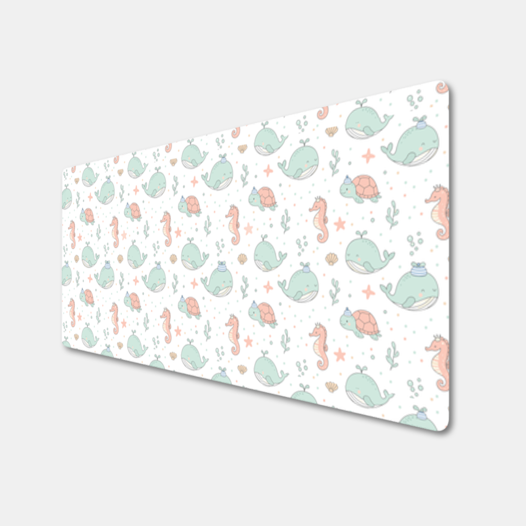 Cute Sea Animals Pattern Mouse Pad
