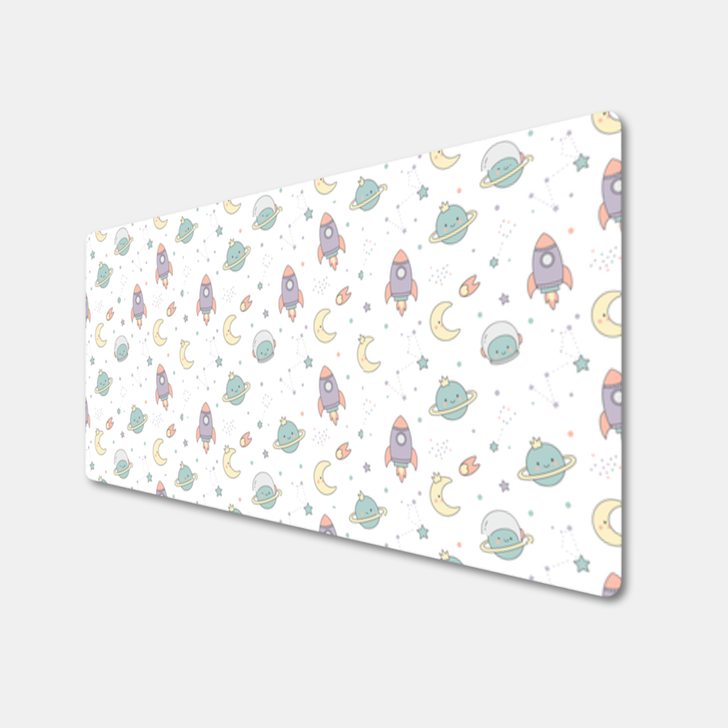 Cute Space Rocket Pattern Mouse Pad
