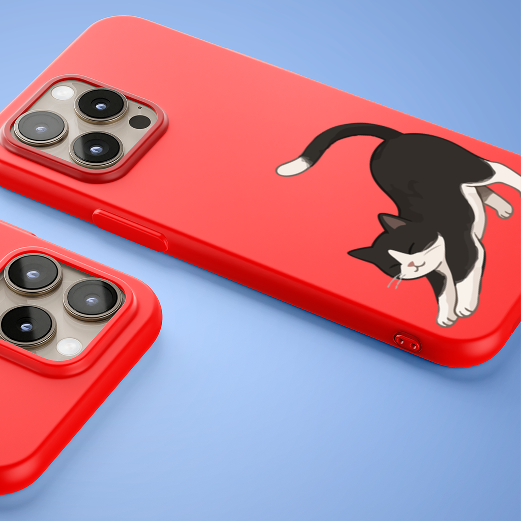 Stretching Tuxedo Cat iPhone 15 Pro Case