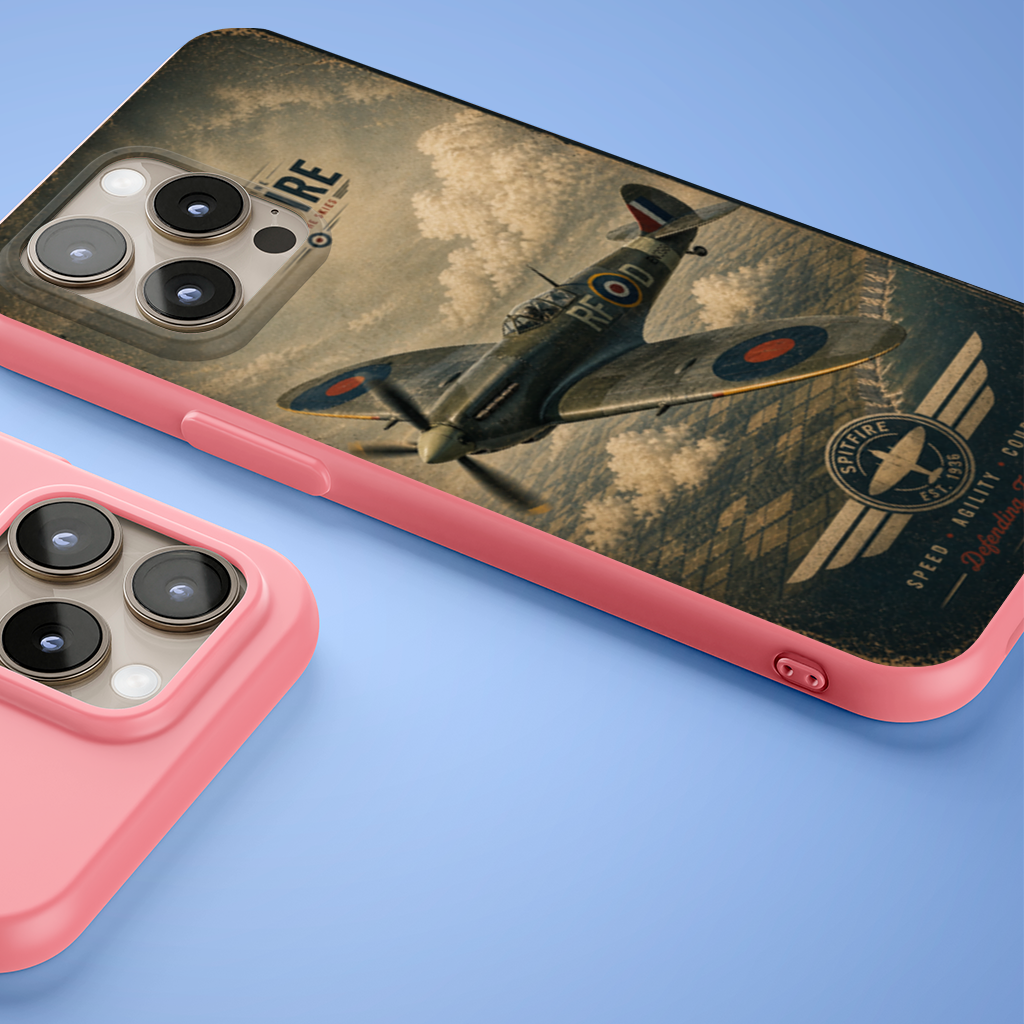 Spitfire Fighter Plane Retro iPhone 15 Pro Case