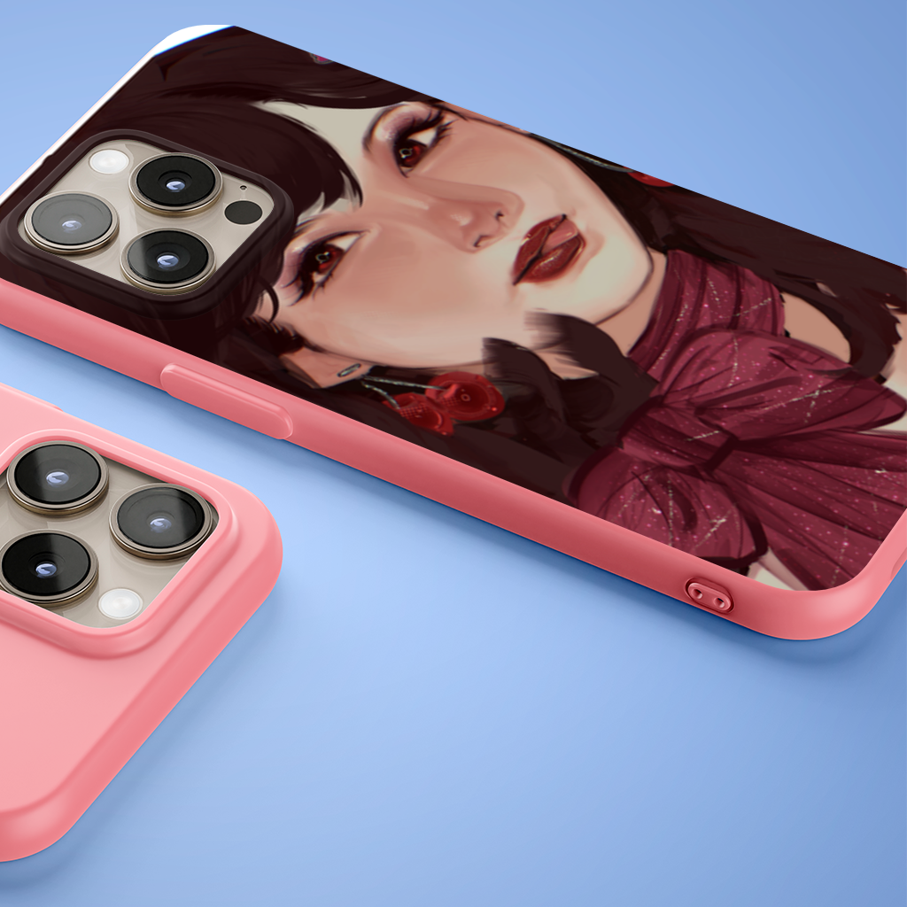 Girl with Cherry Earrings iPhone 15 Pro Case