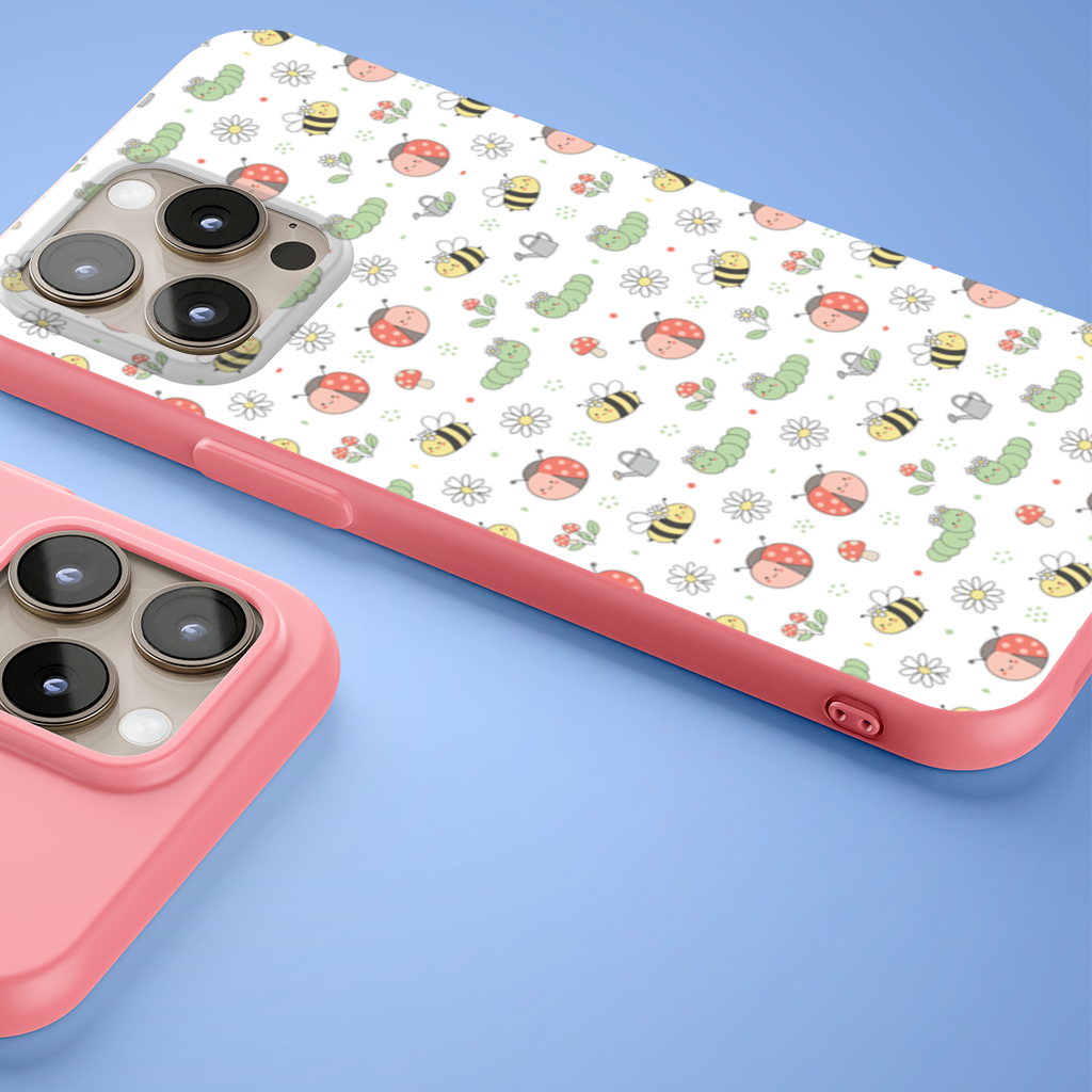 Cute Garden Bugs Pattern iPhone 15 Pro Case