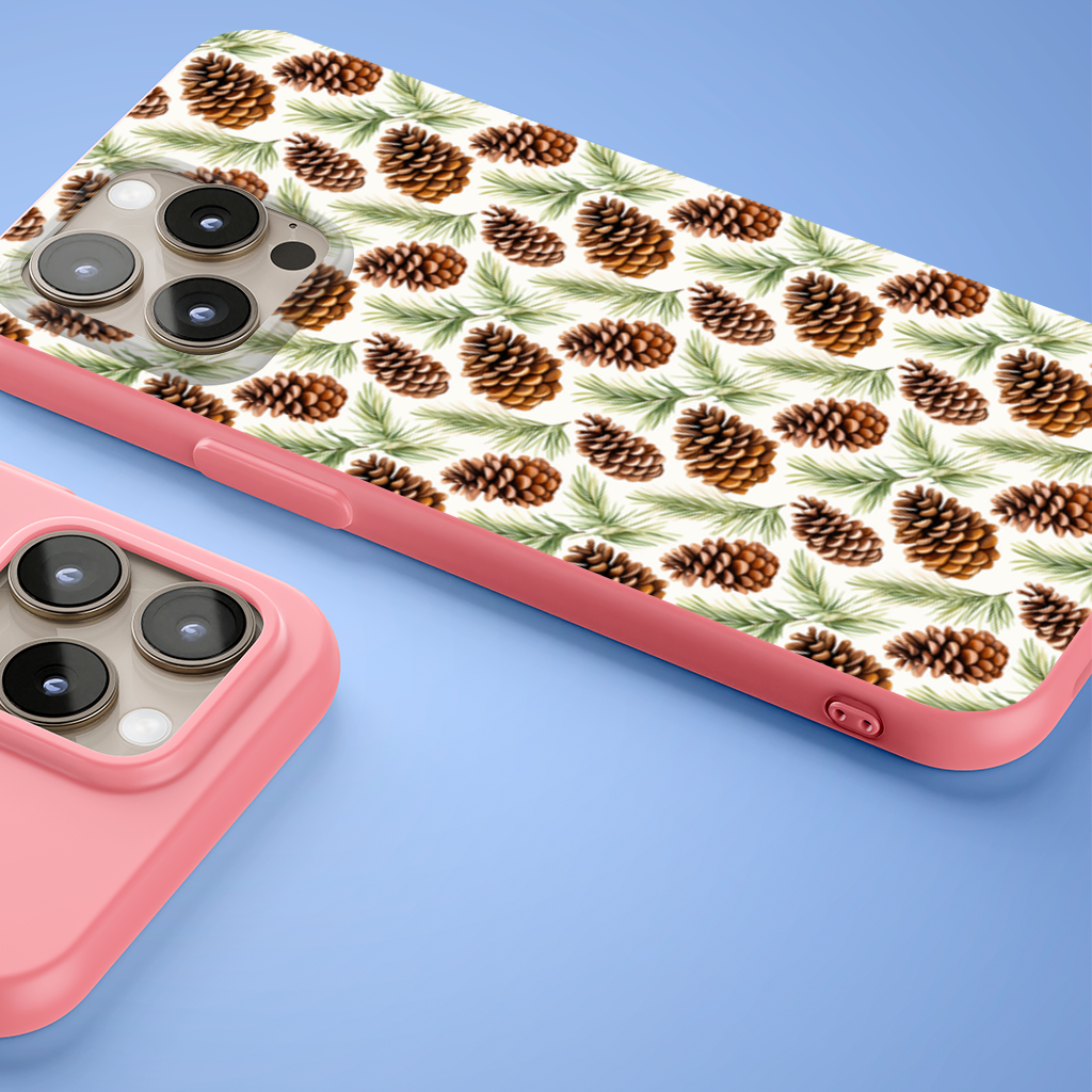Pinecone Pattern Nature Background iPhone 15 Pro Case