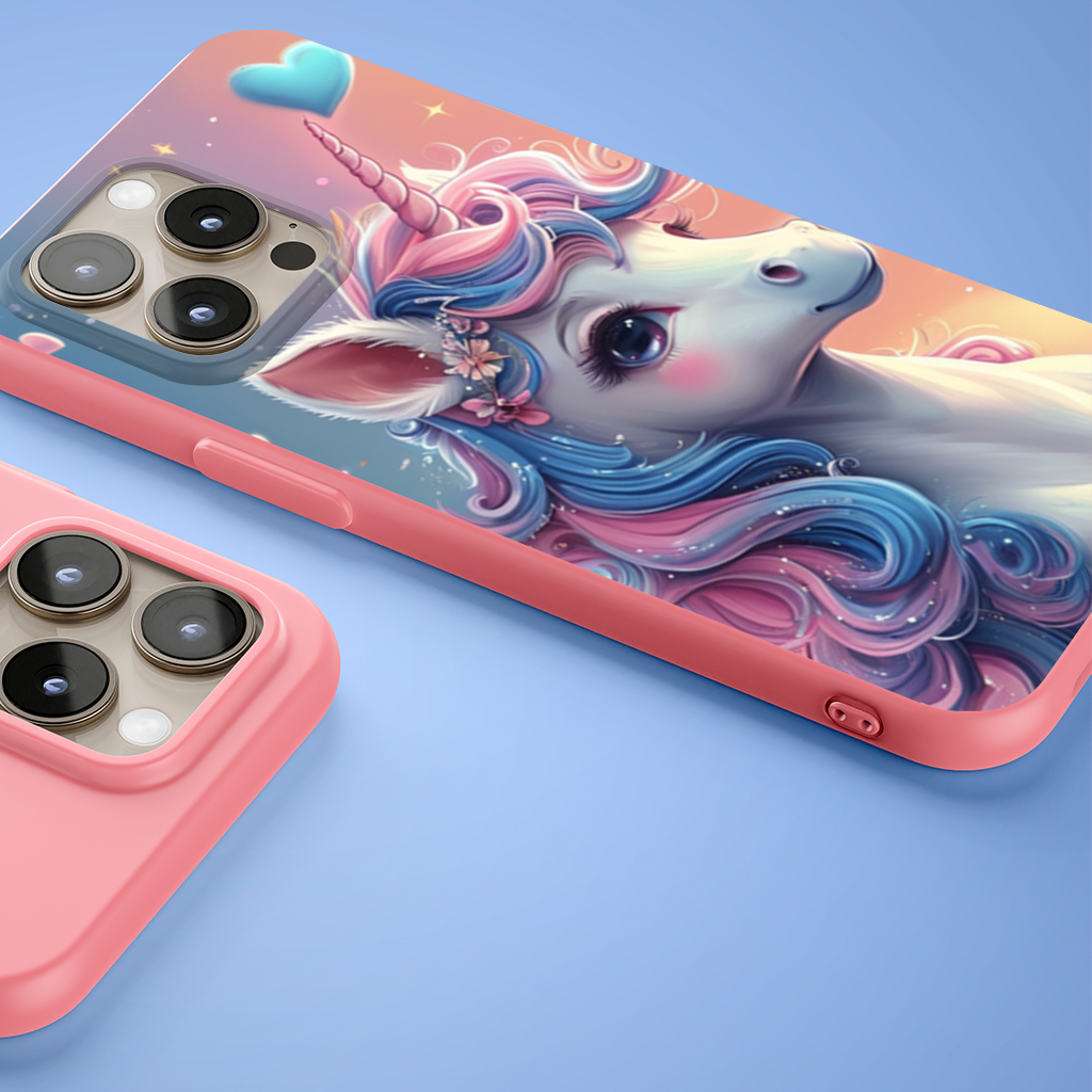Pastel Kawaii Unicorn Wallpaper iPhone 15 Pro Case