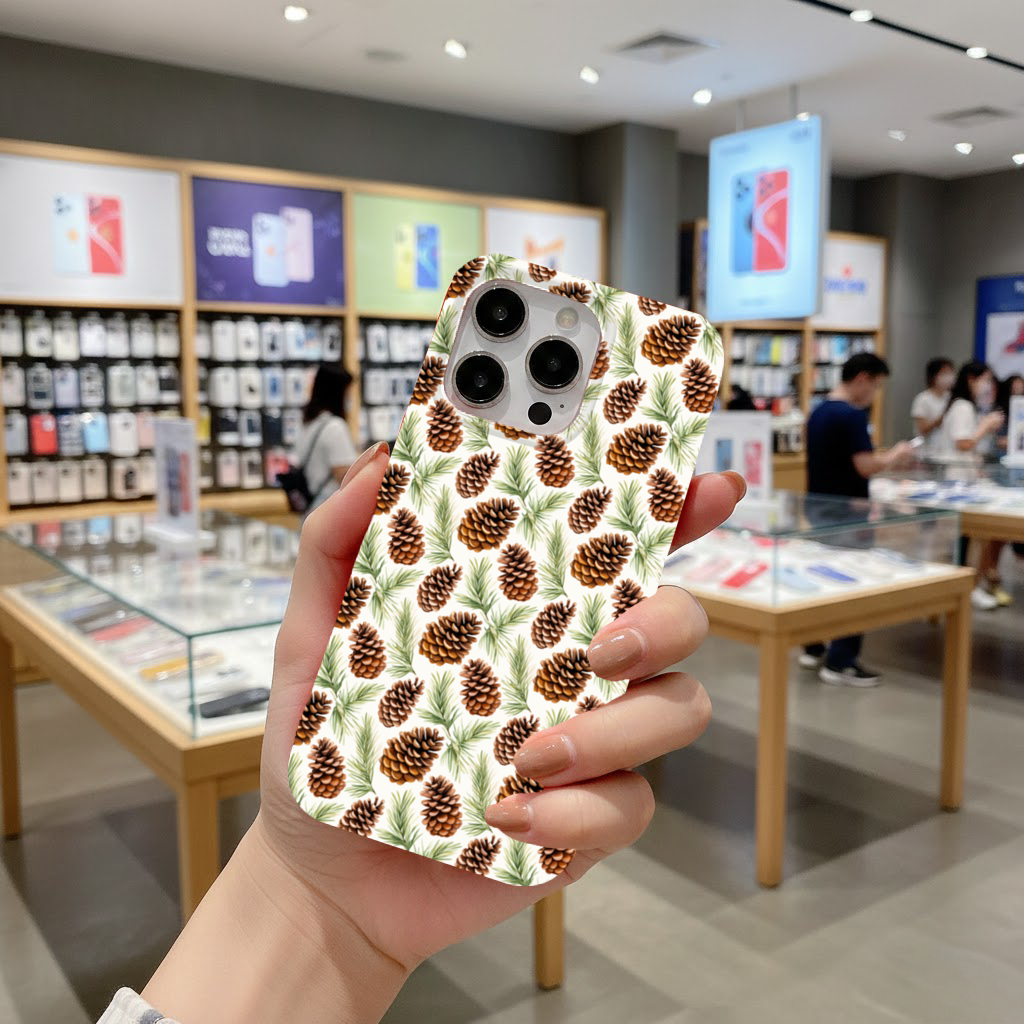 Pinecone Pattern Nature Background iPhone 16 Pro Case