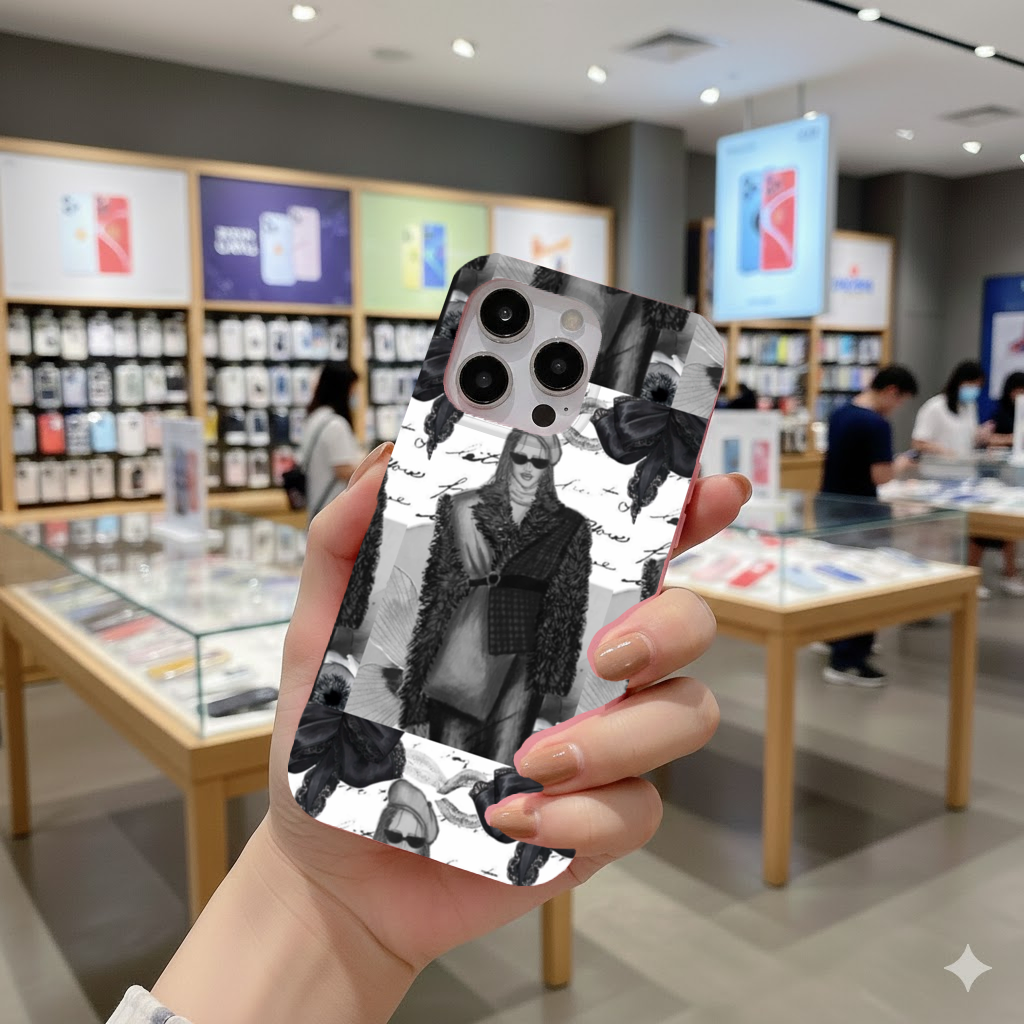 Black  White Illustration iPhone 16 Pro Case