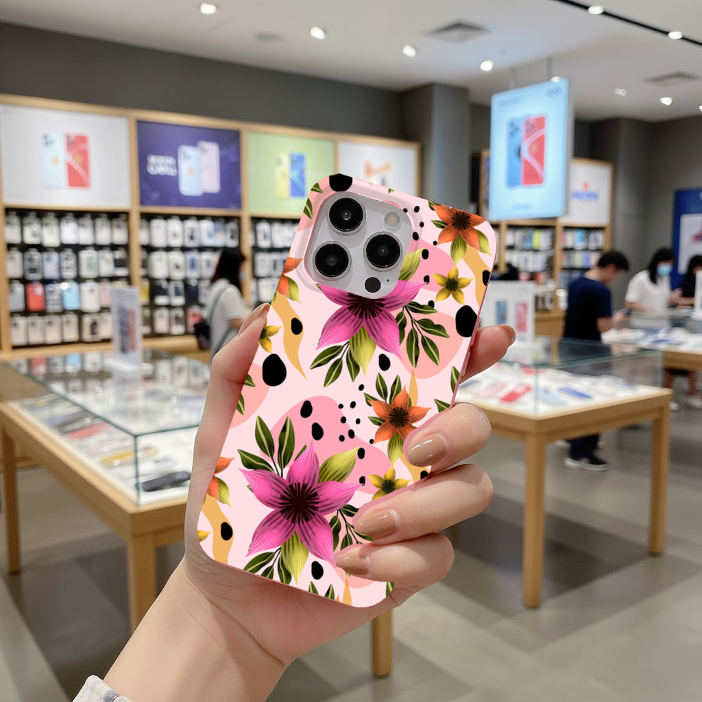 Boho Pink Lily Botanical iPhone 16 Pro Case