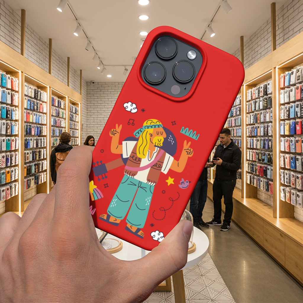 Retro Hippie Character iPhone 16 Pro Case
