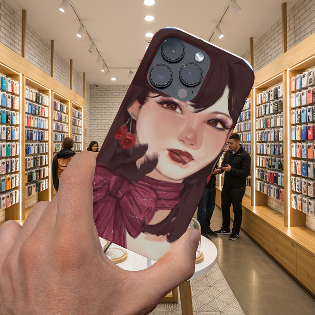 Girl with Cherry Earrings iPhone 16 Pro Case