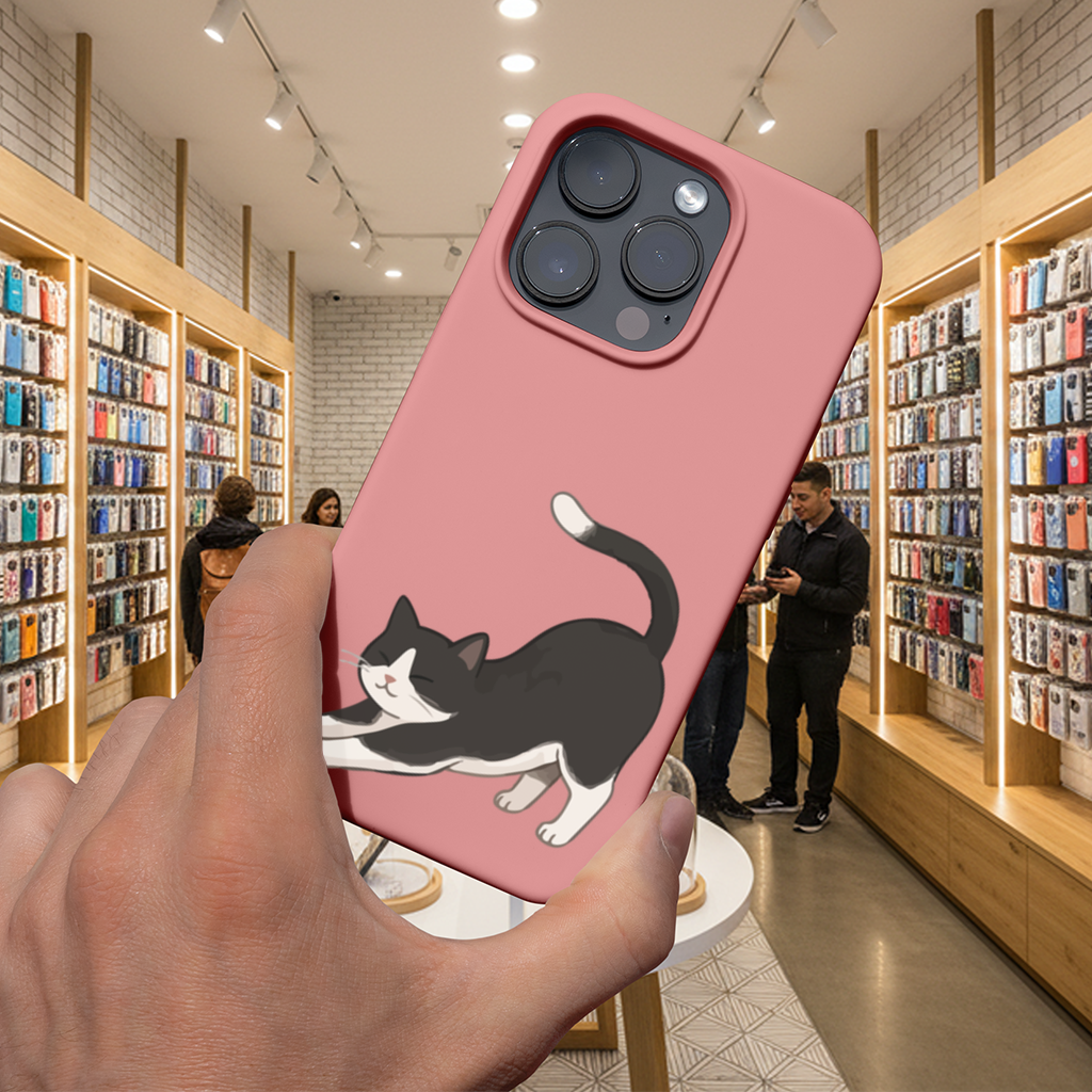 Stretching Tuxedo Cat iPhone 16 Pro Case