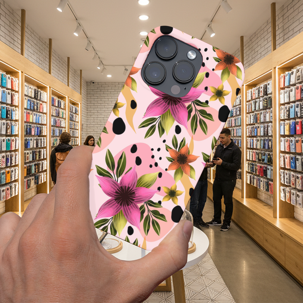 Boho Pink Lily Botanical iPhone 16 Pro Case