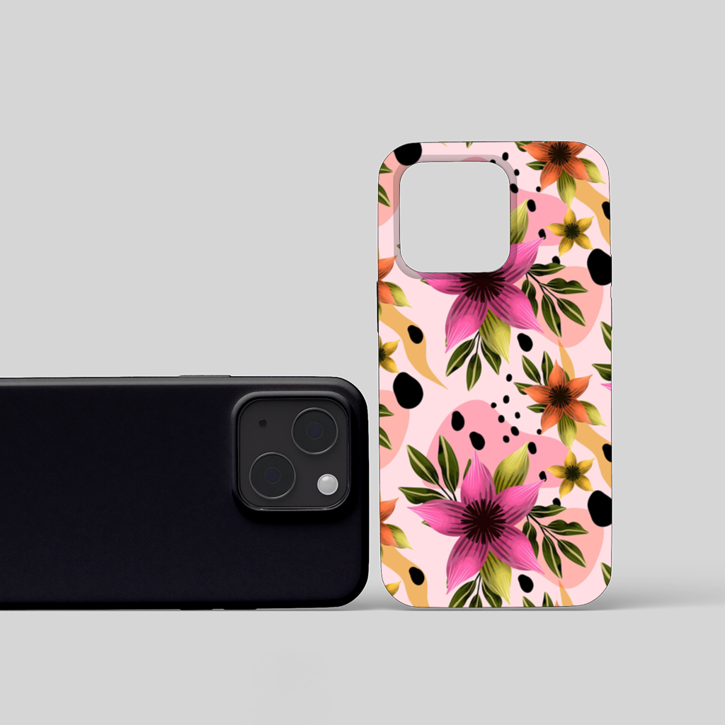 Boho Pink Lily Botanical iPhone 15 Case