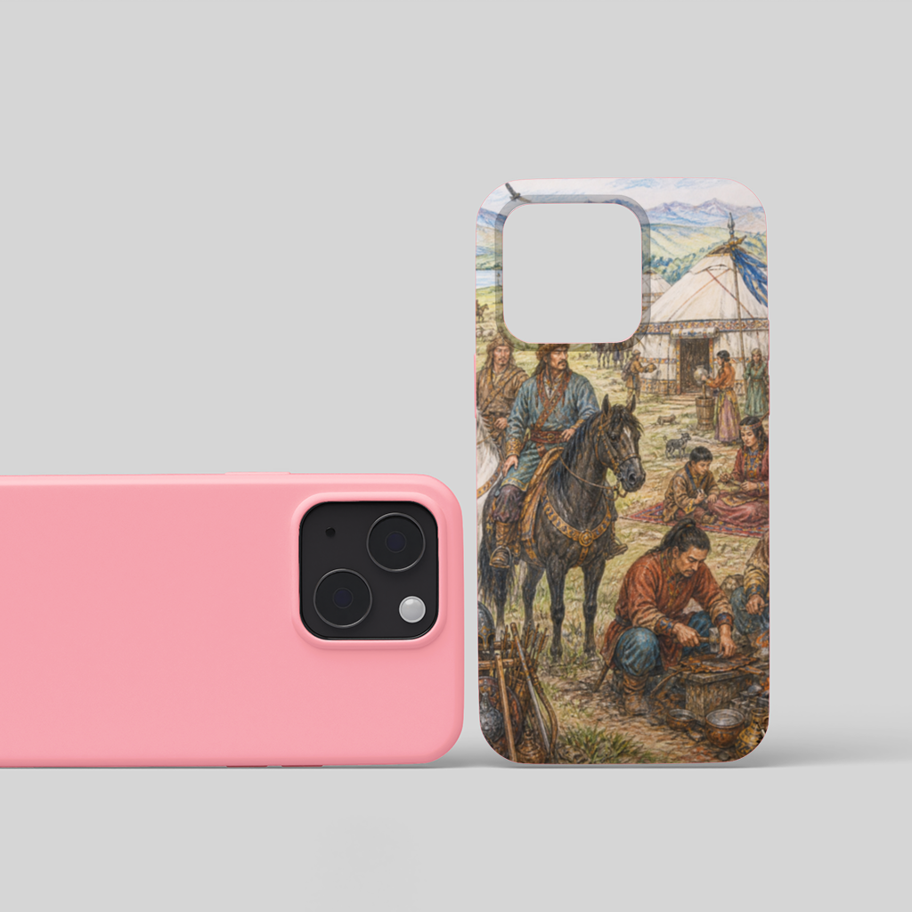 Blacksmiths of the Steppe Ancient Nomadic Camp Art iPhone 15 Case