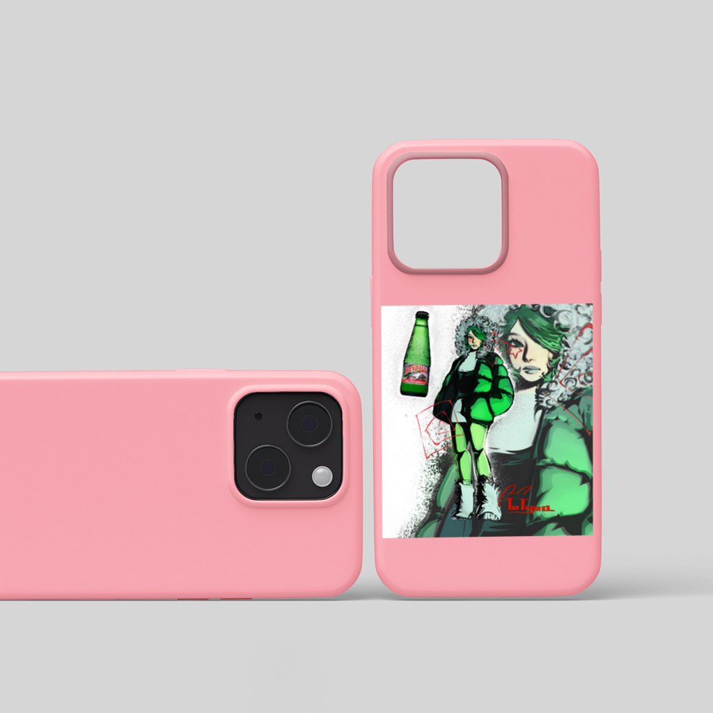girl-in-coat illustration iPhone 15 Case
