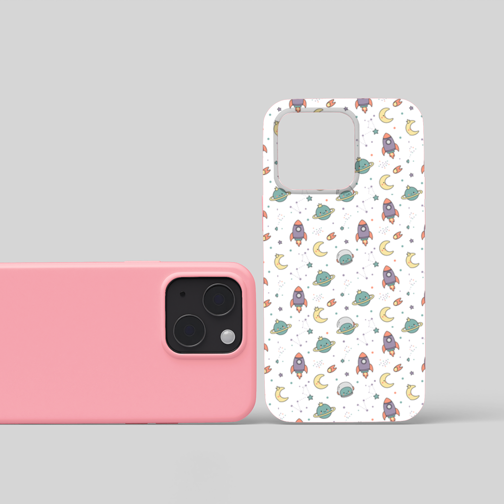 Cute Space Rocket Pattern iPhone 15 Case