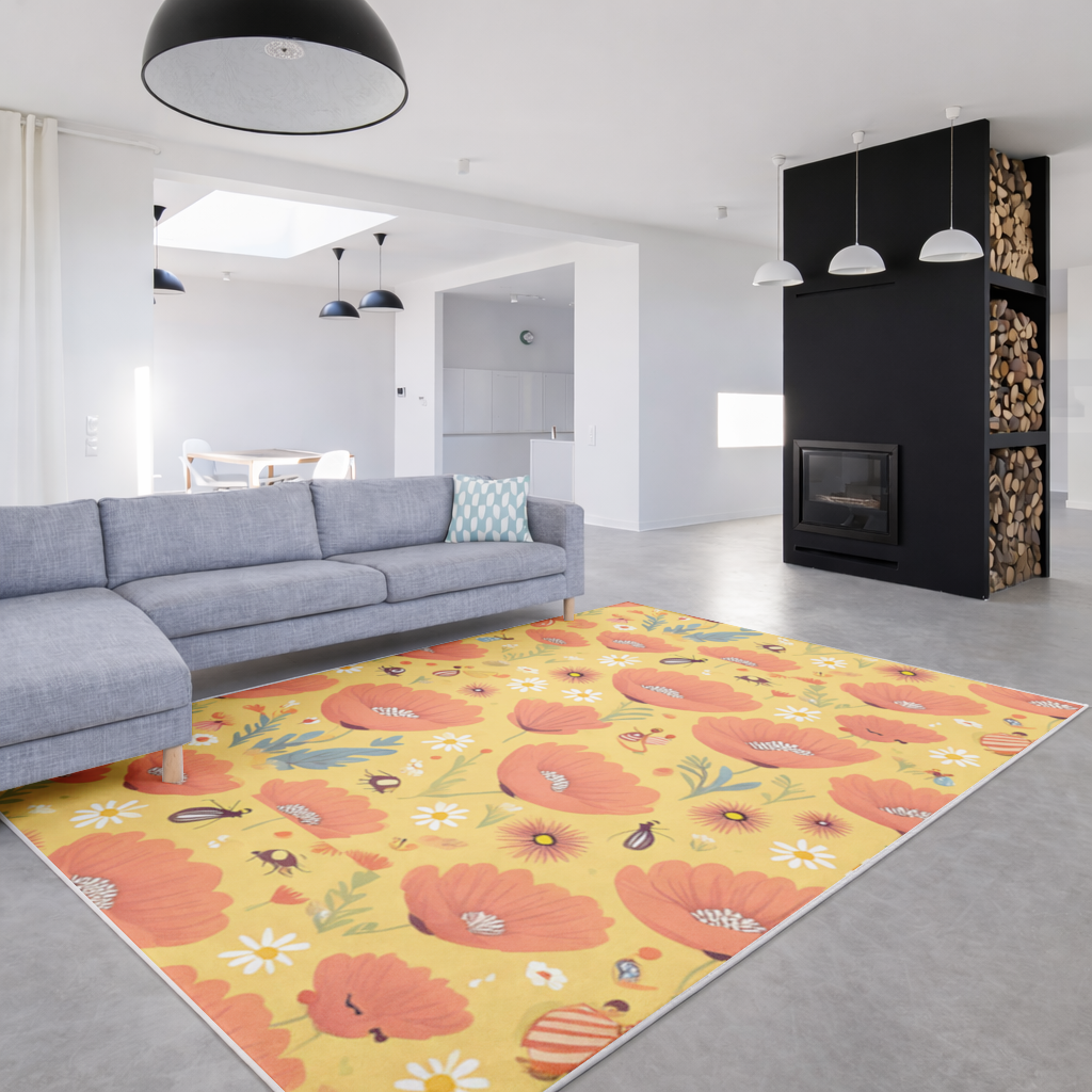 Floral  Insect Pattern  Colorful Design Living room carpet
