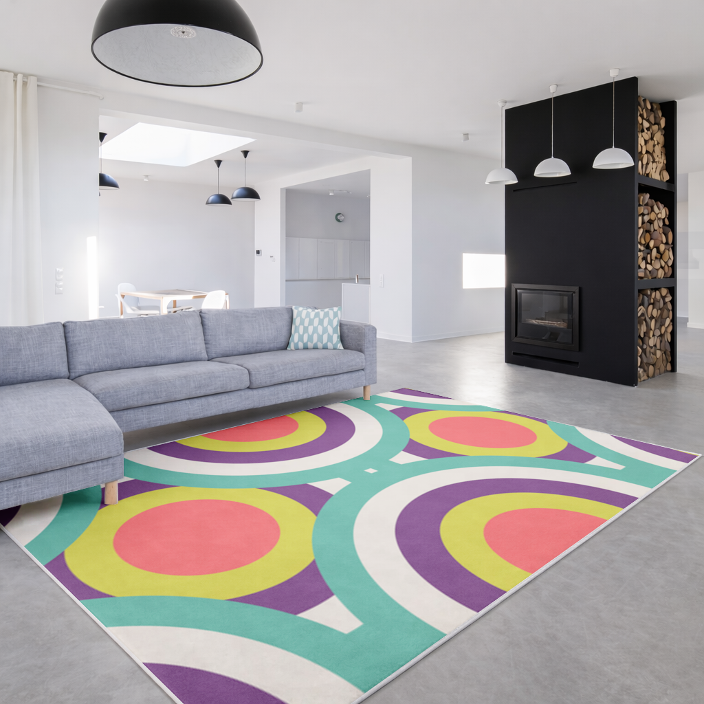 Colorful Geometric Circle Pattern Living room carpet