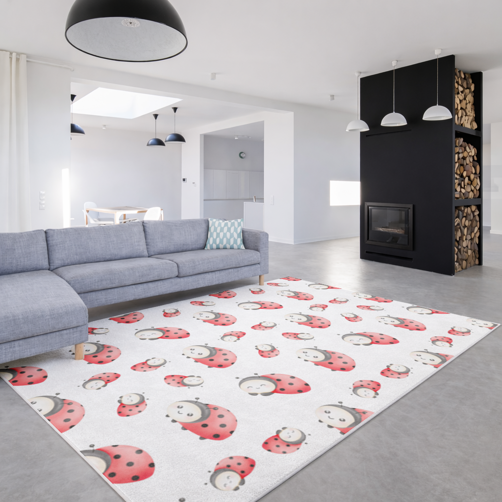 Cute Kawaii Ladybug Pattern Living room carpet