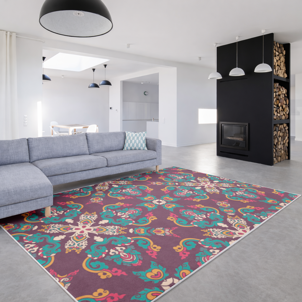 Otantik Osmanlı Motifli Renkli Mandala Deseni Salon Halısı