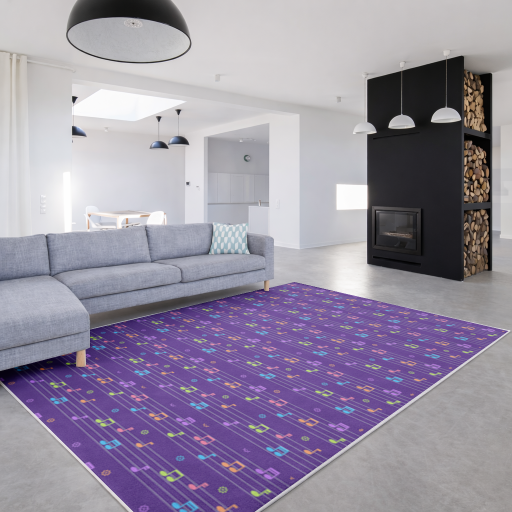 Colorful Music Notes and Modern Rhythm Seamless Pattern Living room carpet